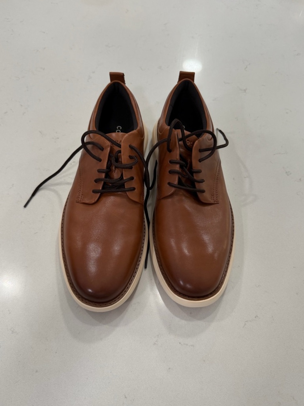 Cole Haan Brown Leather Derby with White Sole